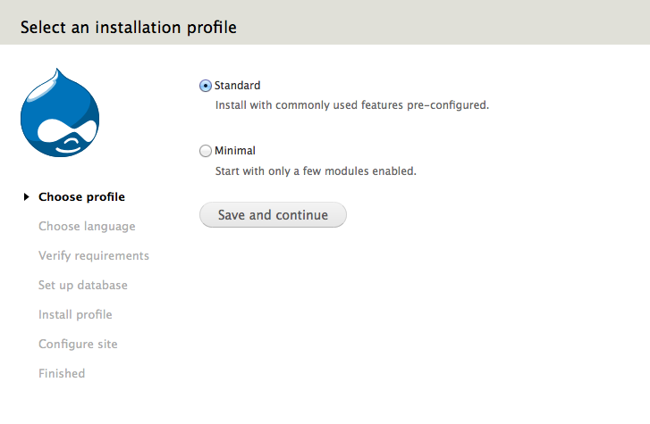 Drupal CMS - Select installation profile Drupal CMS - Select installation profile