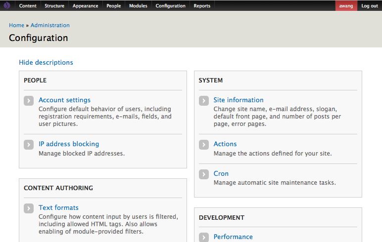 Drupal CMS - Distribution with seven admin theme Drupal CMS - Distribution with seven admin theme