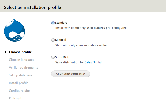 Drupal CMS - Select installation profile with custom profile Drupal CMS - Select installation profile with custom profile
