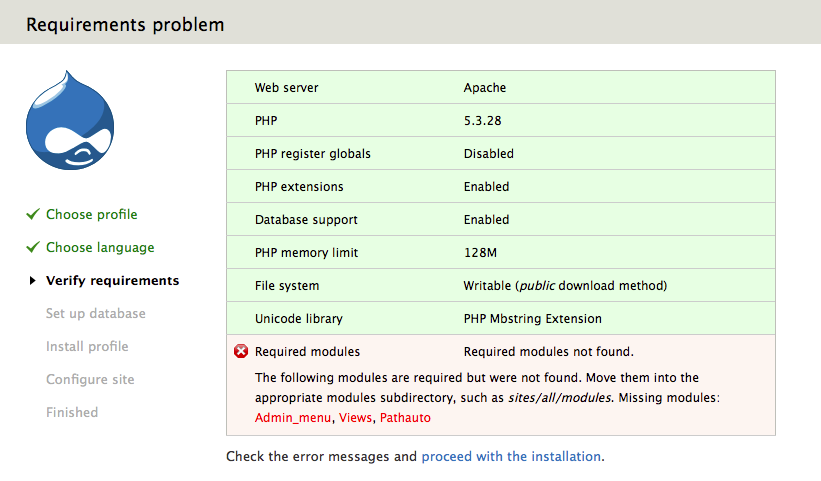 Drupal CMS - Installation requirements problem Drupal CMS - Installation requirements problem