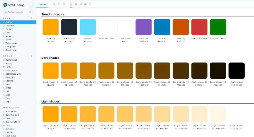 Storybook application that demonstrates branded Civic and custom components