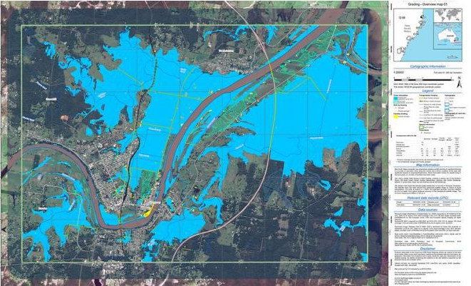 Map preview of the Kempsey area during the March 2021 floods