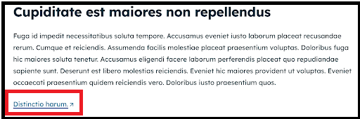 Screenshot showing an external link with associated arrow icon