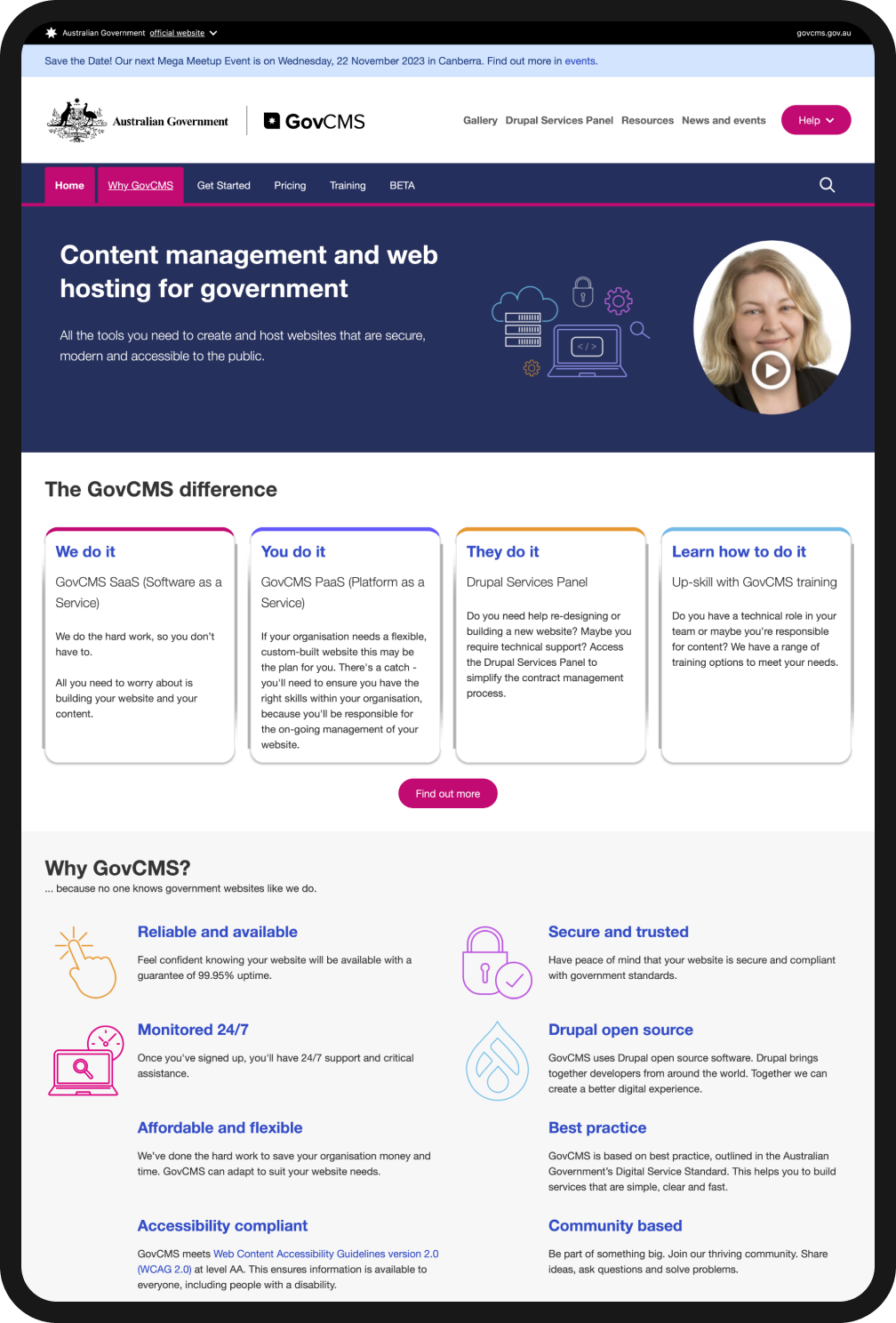 Homepage GovCMS.gov.au