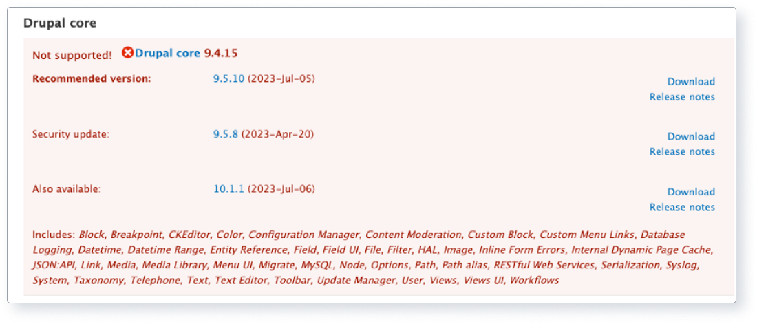 screenshots taken from the updates page