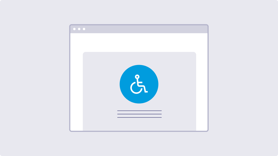 Illustration of Accessibility with an accessibility logo on a screen