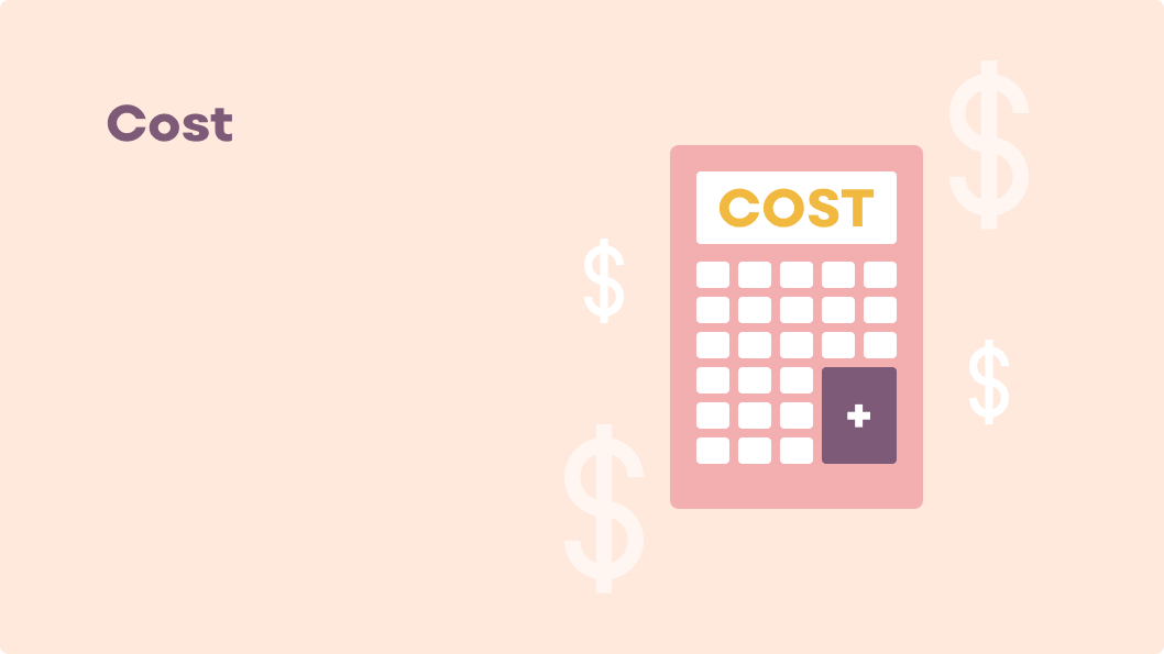 Illustration showing a calculator and the word COST on the calculator screen.